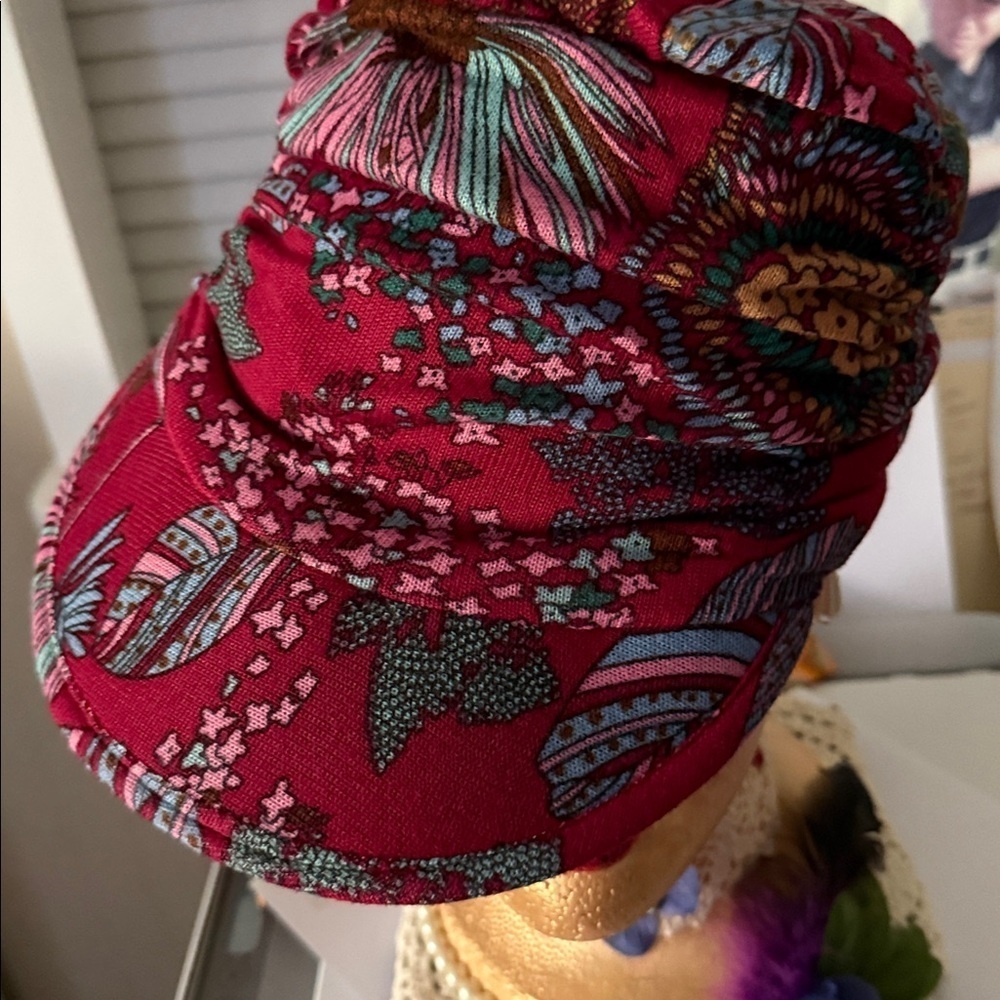 Flower Print Newsboy Hat Peaked Cap
